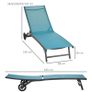 Set of 2 sun loungers in aluminum and textilene with wheels multi-position backrest max Image 2