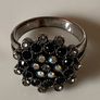 Black Round Cocktail Ring Image 7