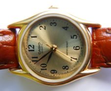 Casio Dress Analog Women's Genuine Brown Leather Strap Watch LTP-1154 (perfect condition, works perfectly)