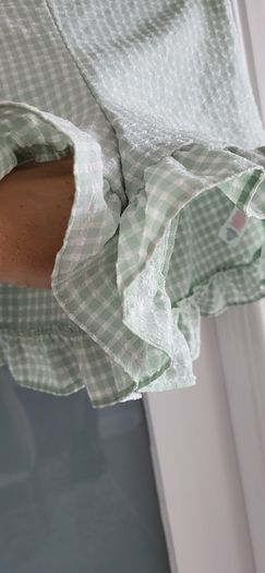 PRIMARK mint green gingham co-ord Sz 10UK