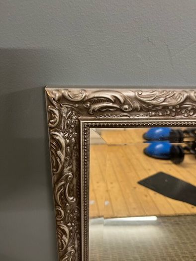 Living room silver coated wood mirror