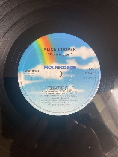 Alice Cooper "Constrictor" vinyl album