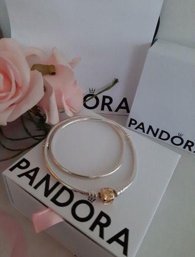 pandora necklace with gold clasp