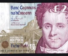 1993 Ireland IR20 Daniel O Connell Banknote Series C. Note issued 13/12/93. Serial number HG610432
