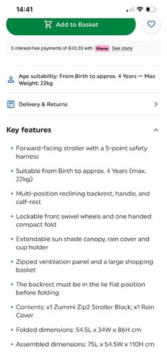 Zummi zip stroller