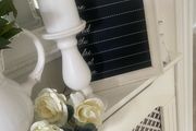 ShabbyChic Bundle..Board ,Flowers ,Candle Holder with Battery Operated Candle