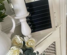 ShabbyChic Bundle..Board ,Flowers ,Candle Holder with Battery Operated Candle