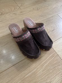 Schuh Brown Suede Clogs / Mules