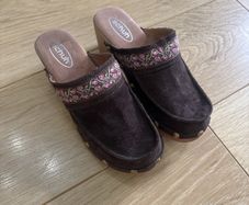 Schuh Brown Suede Clogs / Mules
