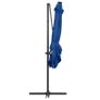 Cantilever Umbrella with LED lights and Steel Pole 250x250 cm Azure Blue Image 5