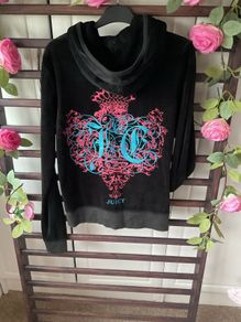 hoodie juicy couture black logo hoodie large