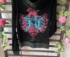 hoodie juicy couture black logo hoodie large