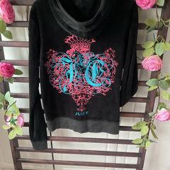 hoodie juicy couture black logo hoodie large