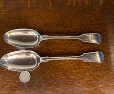 Pair of Antique Silver-plated Spoons by Daniel & Arter