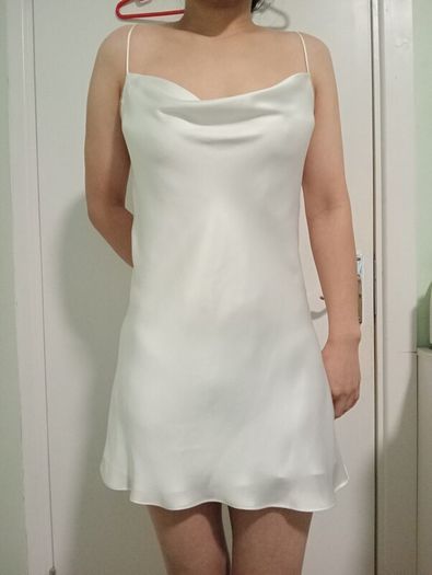 White mini dress top