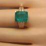 Natural Princess cut Emeraldine Quartz Dress Ring Image 9