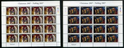 2007 Ireland Christmas commemorative Stamp Sheetlets Plate 1B1B1B1B Mint Never Hinged (MNH)