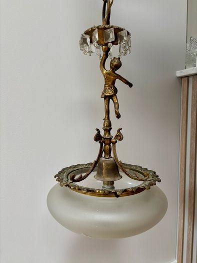 Antique Victorian Cherub Ceiling Light