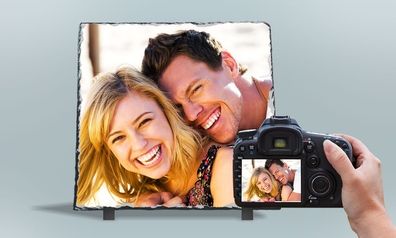 Personalised square shape Photo Slate 20 x 20cm