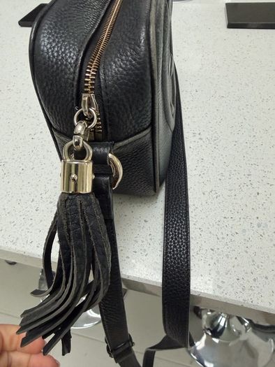 Black Genuine Leather camera Superclone Crossbody Bag