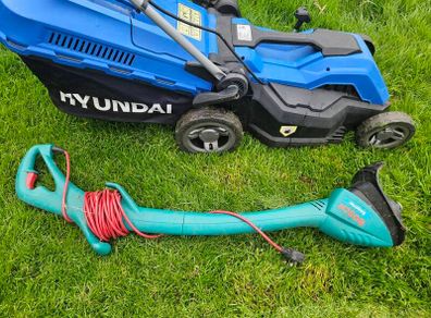 lawnmower + bosch strimmer