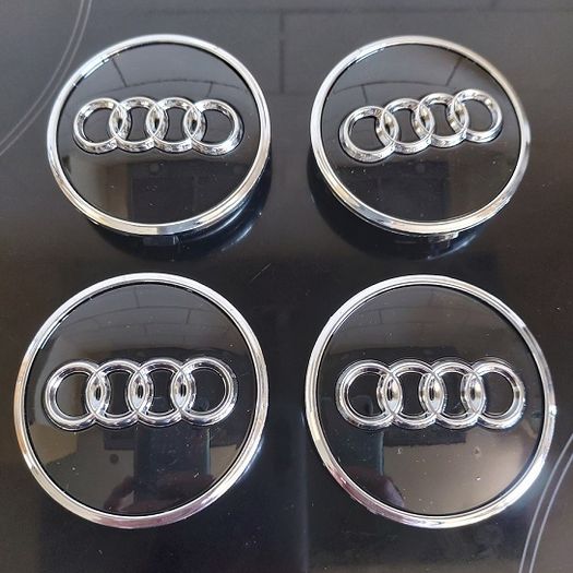 4 x Black Audi Centre Caps (61mm) - FREE POST