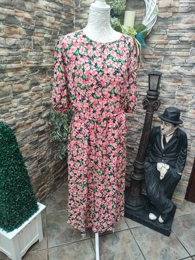 F&F Plus size pink floral midi dress uk20