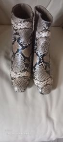 Snake skin ankle boots