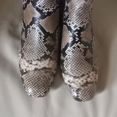 Snake skin ankle boots