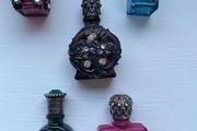 Vintage Silver Plated Decorated Miniature Glass Bottles (20euro each)
