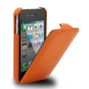 New Stylish Grip Flip Genuine Leather Case Cover Fits Apple Iphone 4s & 4