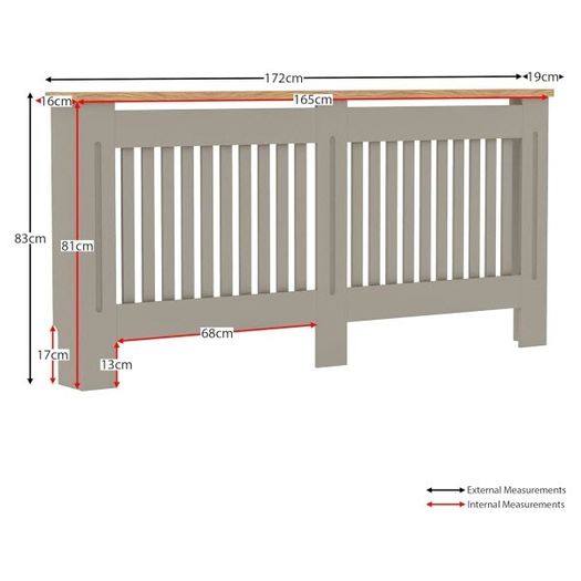XL 172cm Radiator Cover Grey