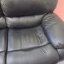 Black leather recliner sofa Image 4