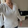 GANT Thick Cotton White V Neck Jumper Image 8