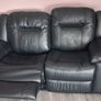 2 Seater Black Leather recliner Image 2