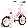 Kids Bike with Front Carrier 12 inch White and Pink Image 3