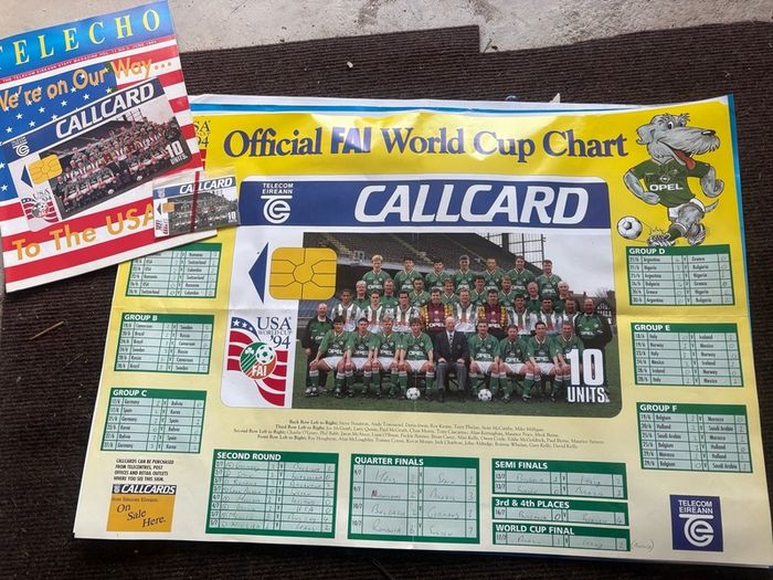 Ireland World Cup Posters 1990 1994 2000 FAI Telecom Eireann Memorabilia