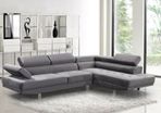 Modern 262cm Corner Chaise Sofa Grey Velvet