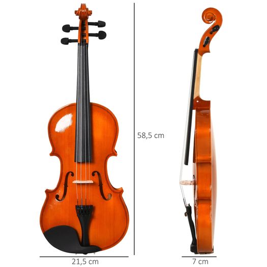 4/4 Violin Maple Wood Full Set of Accessories Storage Box, Orange