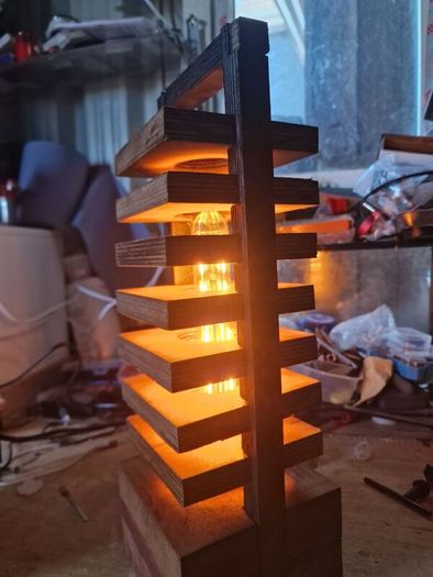 Hand crafted tiered lamp
