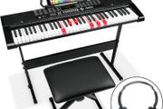 61 Key Electronic Keyboard Piano with Music Stand, Digital Piano Bench, Lighted Keyboard, Music Keyboard with Headphones for Beginner, MP3/Recorder/Bluetooth, Music Keyboard