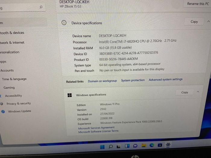 HP Zbook G3, Windows 11, Intel i7 6820HQ, 820GB NVME SSD, Nvidia
