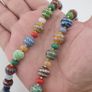 Antique Venetian Style MultiColor Stripe`Pattern Glass Beads Necklace Image 10