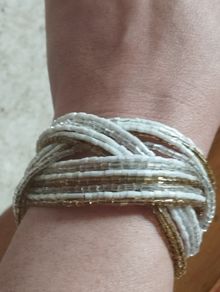 Braided beaded bracelet.