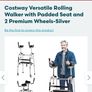 Lightweight Adjustable Folding Rolling Walker with Padded Seat Image 4