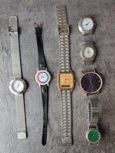 7 Watches Quartz Job Lot (inc. Seiko Ana-Digi)
