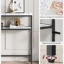 Narrow Console Table Marble Look White-Ink Black Image 4