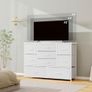 White Chest of Drawers for Bedroom, 9 Drawer Fabric Dresser Storage Organizer, Wide Dresser TV Stand for Bedroom, Living Room, Entryway, Nursery Image 5