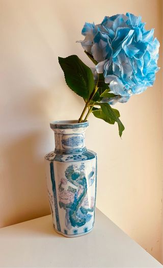 Large Chinese Porcelain Phoenix and Peony Vase 38cm Chinoiserie Decor