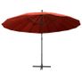 Hanging Parasol Terracotta 3 m Aluminium Pole Image 2